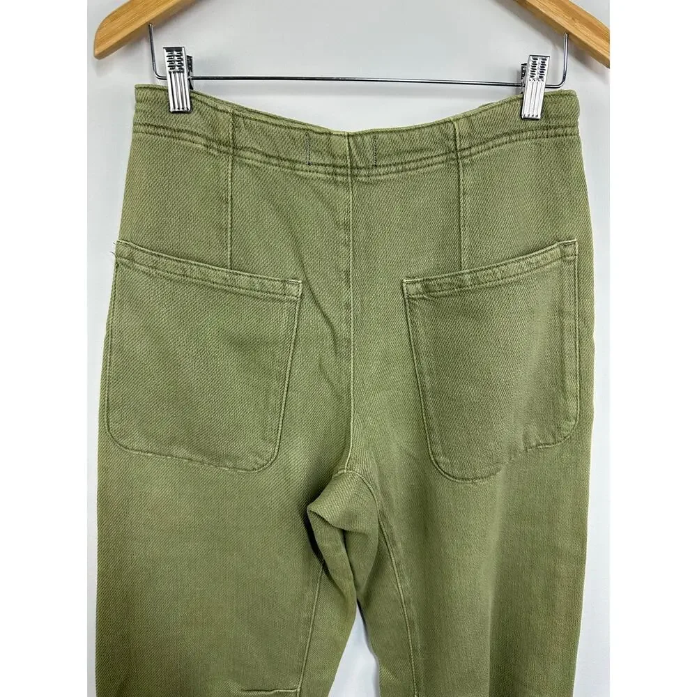 Free People We The Free Osaka Barrel Mid Rise Barrel Pants Olive Green Size 27